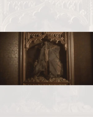 portrait of a monastary 9am plays with a road out october 03, 2025